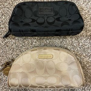 Coach small cosmetic pouches. Perfect for purse organizing. EUC. Authentic.